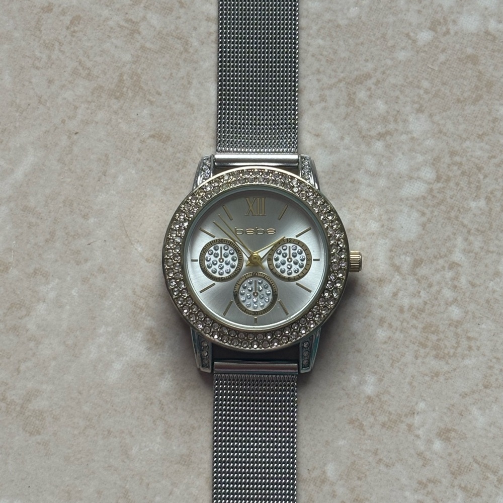 🔴 5 x $19 | Bebe Silver Mesh Watch – Elegant & Timeless Design - Picture 3 of 5